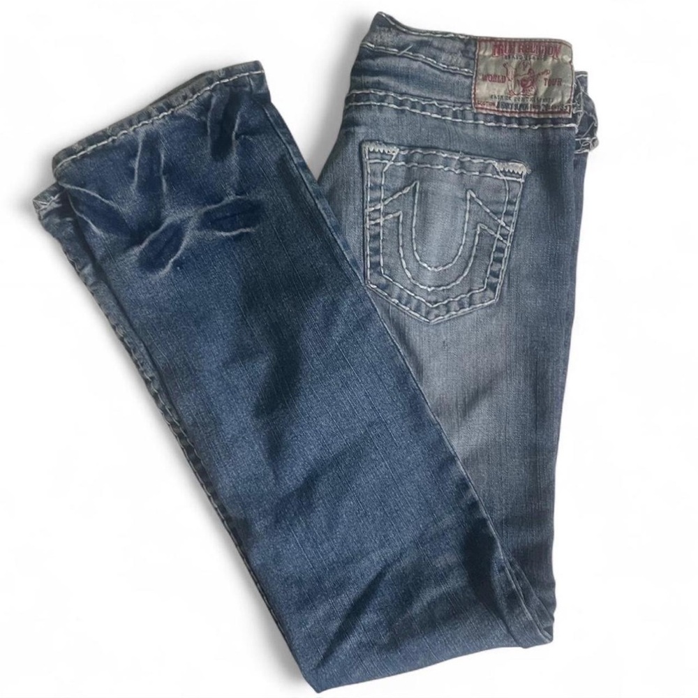 True Religion Women's Distressed Blue Skinny Jeans